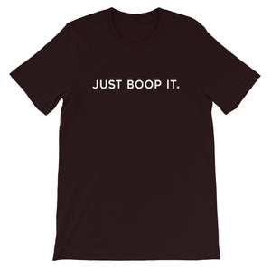 Just Boop It Dog Snoot Period Oxblood Black Short Sleeve Tee T-Shirt
