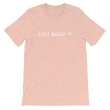 Load image into Gallery viewer, Just Boop It Dog Snoot Period Heather Prism Peach Short Sleeve Tee T-Shirt