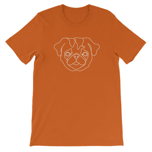 Pug Continuous Line Boop Short Sleeve T-Shirt