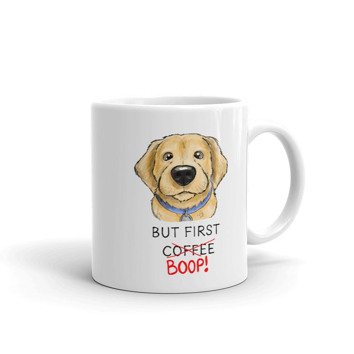 But First Coffee Boop Golden Retriever Portrait Mug