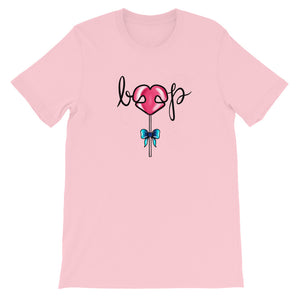 Dessert LolliBOOP BOOP Lollipop Heart Dog Nose Sweets Pink Short Sleeve Tee T-Shirt