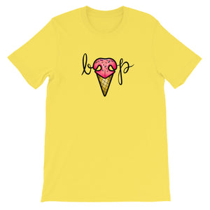 Dessert Scoop of BOOP Ice Cream Cone Dog Nose Sprinkles Yellow Short Sleeve Tee T-Shirt