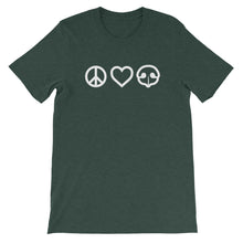 Load image into Gallery viewer, Peace Love BOOP Pet Snoot Heart Heather Forest Short Sleeve Tee T-Shirt