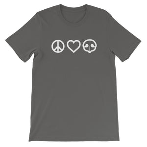 Peace Love BOOP Pet Snoot Heart Asphalt Short Sleeve Tee T-Shirt