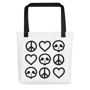 Peace Love BOOP Dog Noses Heart Tote Bag