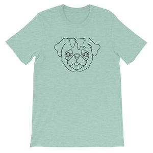 Pug Continuous Line Boop Short Sleeve T-Shirt