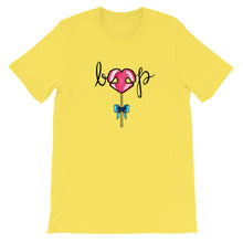 Load image into Gallery viewer, Dessert LolliBOOP BOOP Lollipop Heart Dog Nose Sweets Yellow Short Sleeve Tee T-Shirt
