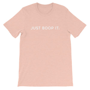 Just Boop It Dog Snoot Period Heather Prism Peach Short Sleeve Tee T-Shirt
