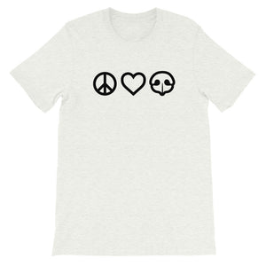 Peace Love BOOP Dog Nose Heart Ash Short Sleeve Tee T-Shirt
