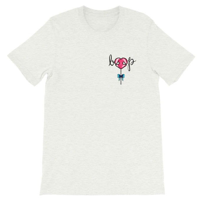 Dessert LolliBOOP BOOP Lollipop Heart Dog Snoot Candy Ash Short Sleeve Tee T-Shirt