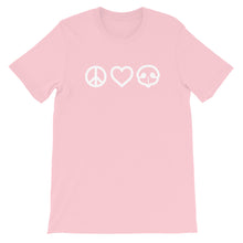 Load image into Gallery viewer, Peace Love BOOP Dog Nose Heart Pink Short Sleeve Tee T-Shirt