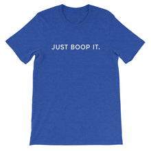 Load image into Gallery viewer, Just Boop It Dog Nose Period Heather True Royal Short Sleeve Tee T-Shirt