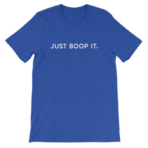 Just Boop It Dog Nose Period Heather True Royal Short Sleeve Tee T-Shirt